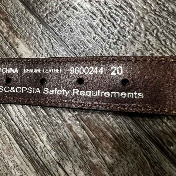 Boy’s Cavender's Silver Buckle Brown Leather Belt Size 20” - Picture 2 of 7